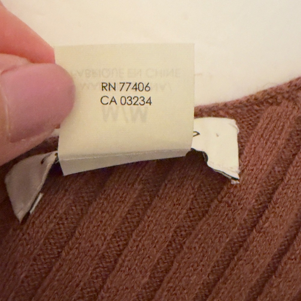 NWOT Club Monaco Ribbed Linen Blend V-Neck Tank Top Brown Ring Strap Medium - Picture 9 of 9